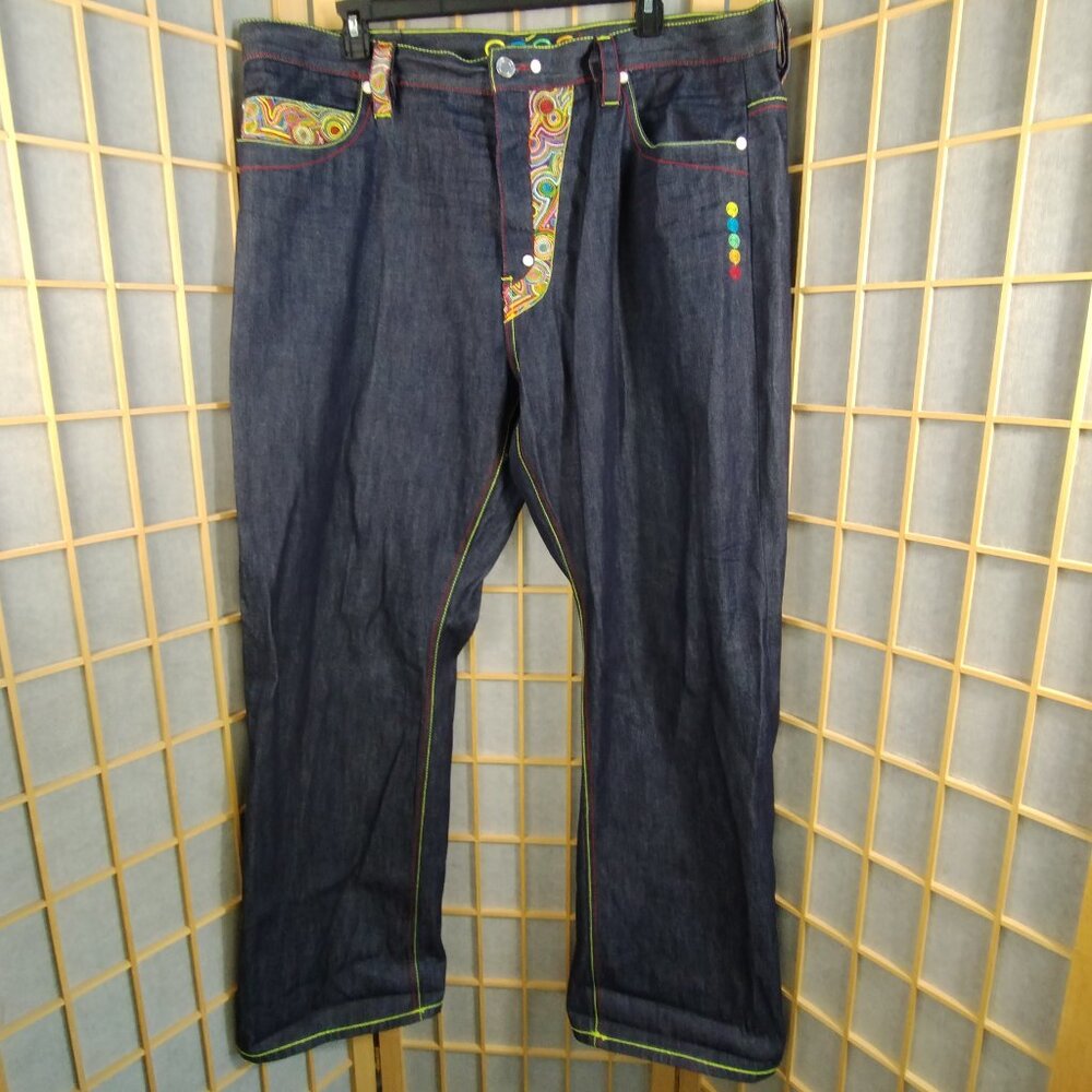 Coogi Embroidered  Spell Out Baggy Jeans Size 44